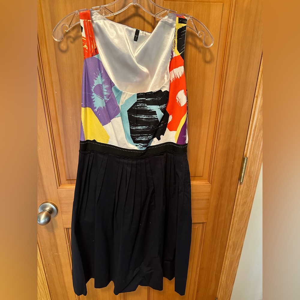 Tahari Multicolored scoop neck dress